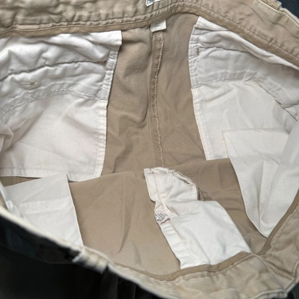 J. Crew Khaki Cotton Chino Shorts Men's Size 34 Flat‎ Front Casual Everyday Wear